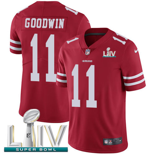 San Francisco 49ers Nike #11 Marquise Goodwin Red Super Bowl LIV 2020 Team Color Youth Stitched NFL Vapor Untouchable Limited Jersey->youth nfl jersey->Youth Jersey